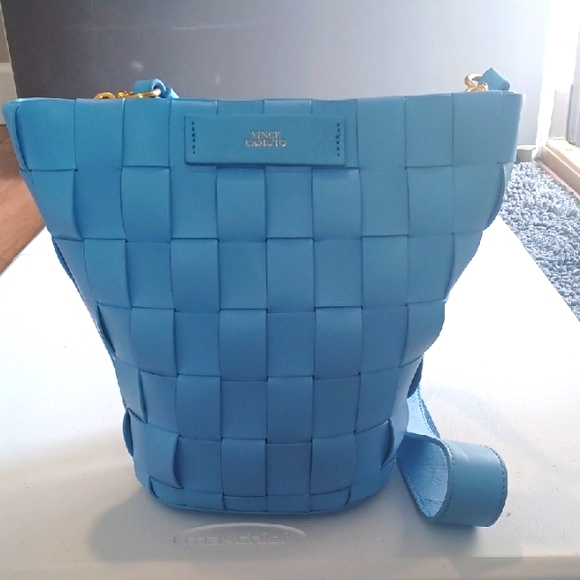 Vince Camuto Handbags - Vince Camuto Blue Woven Crossbody Bag